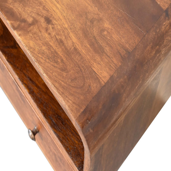 Aluna Mini Chestnut Curved TV Stand