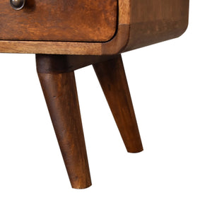 Aluna Mini Chestnut Curved TV Stand