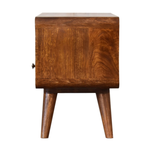 Aluna Mini Chestnut Curved TV Stand