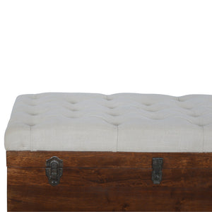 Aluna White Linen Storage Chest