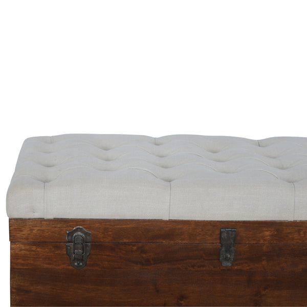 Aluna White Linen Storage Chest