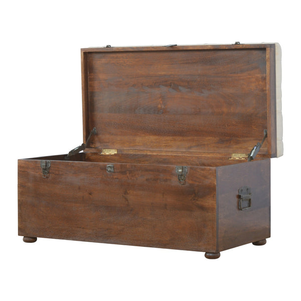Aluna White Linen Storage Chest