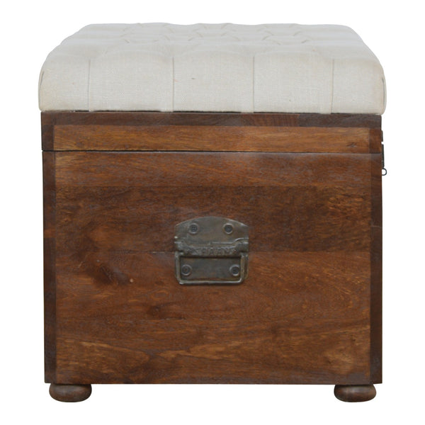 Aluna White Linen Storage Chest