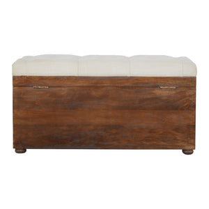Aluna White Linen Storage Chest