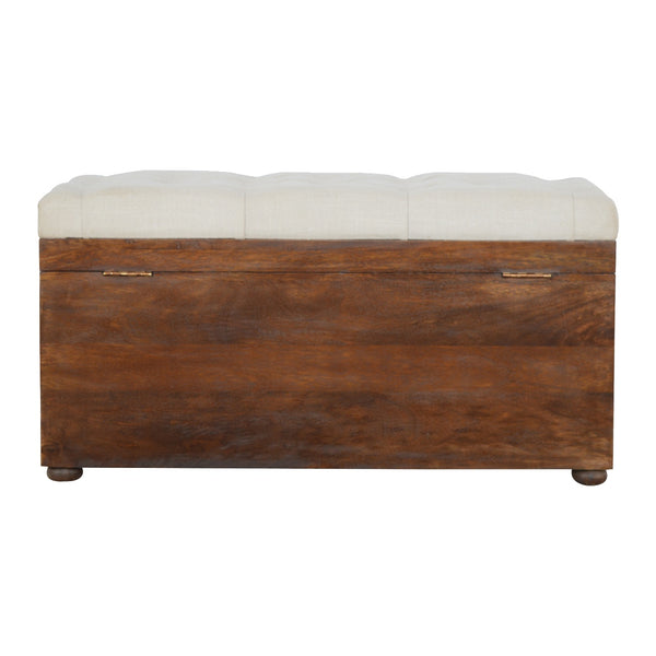 Aluna White Linen Storage Chest