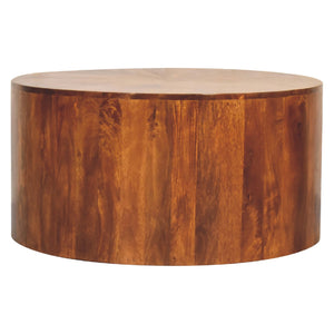 Aluna Chestnut Round Wooden Coffee Table