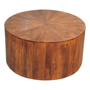 Aluna Chestnut Round Wooden Coffee Table