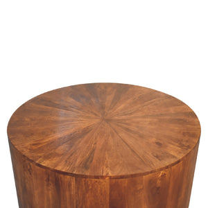 Aluna Chestnut Round Wooden Coffee Table
