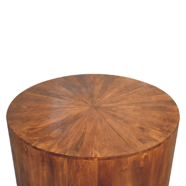 Aluna Chestnut Round Wooden Coffee Table