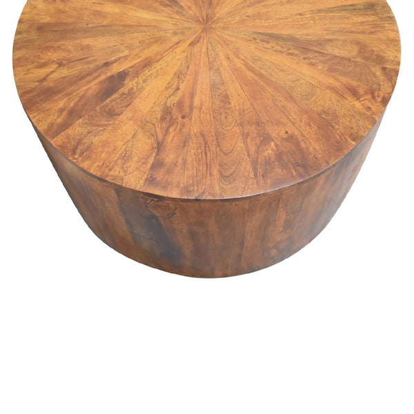 Aluna Chestnut Round Wooden Coffee Table