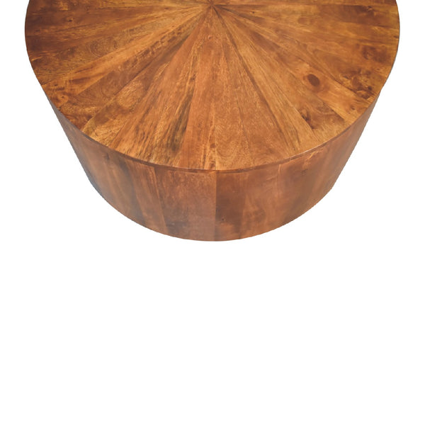 Aluna Chestnut Round Wooden Coffee Table