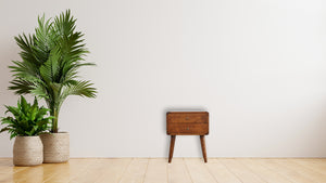 Aluna Curved Chestnut Nightstand