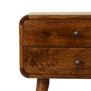 Aluna Curved Chestnut Nightstand