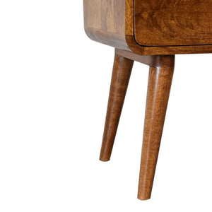 Aluna Curved Chestnut Nightstand
