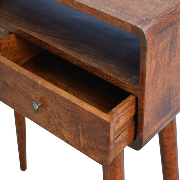 Aluna Curved Chestnut Console Table