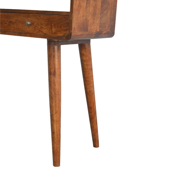 Aluna Curved Chestnut Console Table