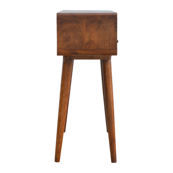 Aluna Curved Chestnut Console Table