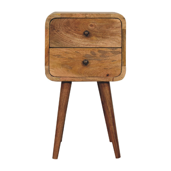Aluna Mini Oak-ish Curved Nightstand
