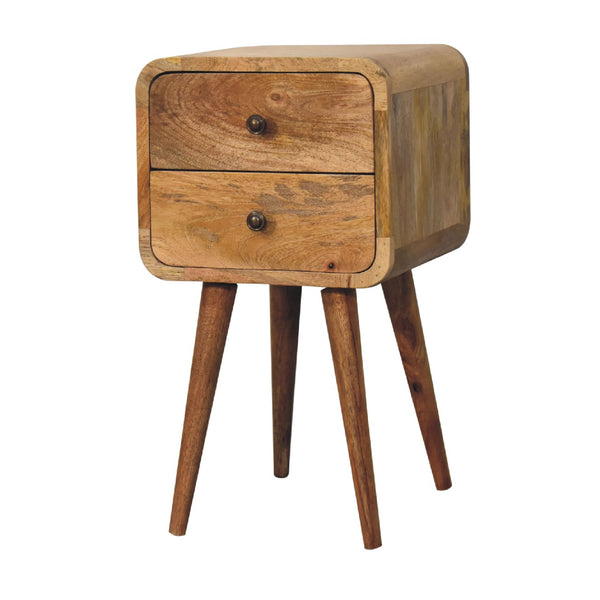 Aluna Mini Oak-ish Curved Nightstand