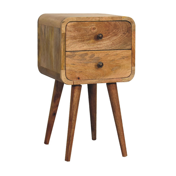 Aluna Mini Oak-ish Curved Nightstand