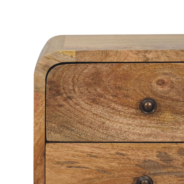 Aluna Mini Oak-ish Curved Nightstand