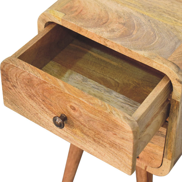 Aluna Mini Oak-ish Curved Nightstand