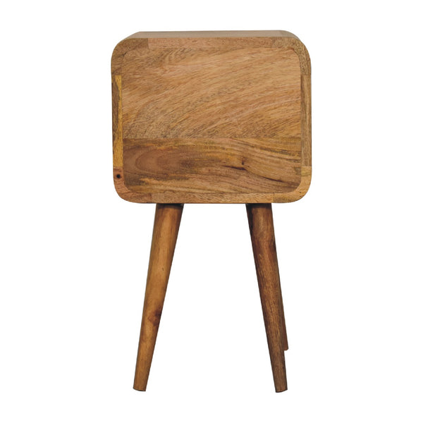 Aluna Mini Oak-ish Curved Nightstand