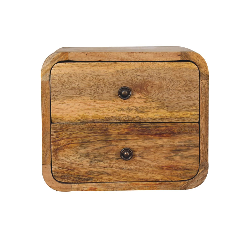 Aluna Mini Curve Oakish Floating Nightstand