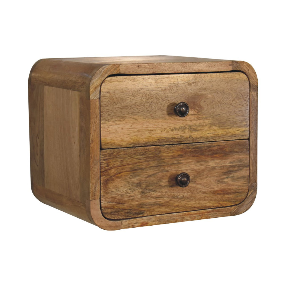 Aluna Mini Curve Oakish Floating Nightstand