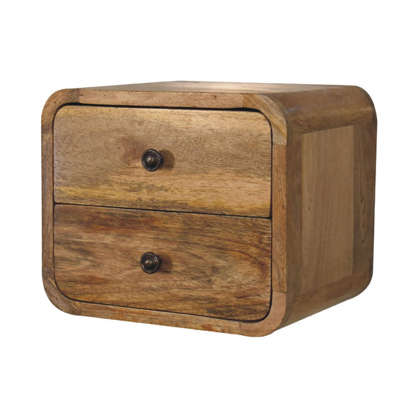 Aluna Mini Curve Oakish Floating Nightstand