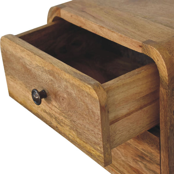 Aluna Mini Curve Oakish Floating Nightstand
