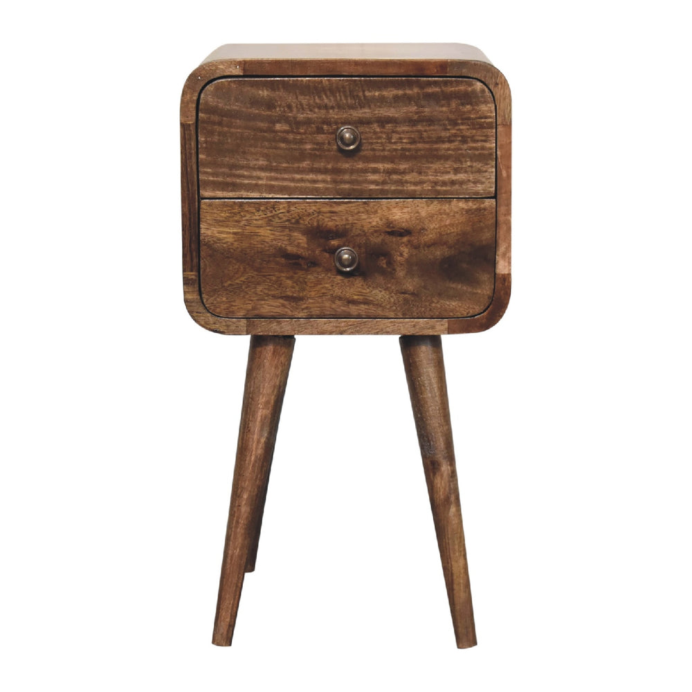 Aluna Mini Curved Grey Washed Nightstand