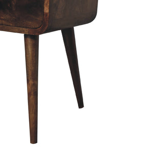 Aluna Mini Curved Grey Washed Nightstand