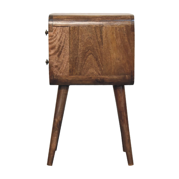 Aluna Mini Curved Grey Washed Nightstand