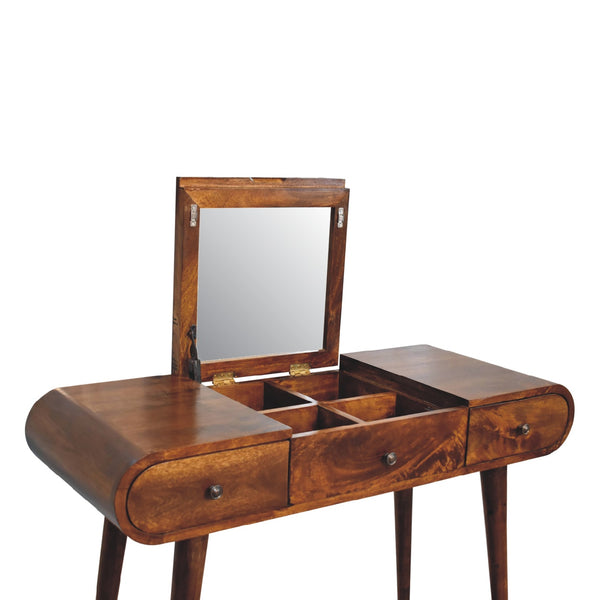 Aluna Chestnut Mirror Dressing Table