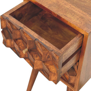 Aluna Mini Chestnut Cube 2 Drawer Nightstand