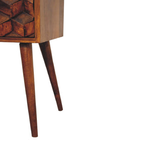 Aluna Mini Chestnut Cube 2 Drawer Nightstand