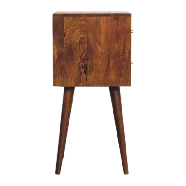 Aluna Mini Chestnut Cube 2 Drawer Nightstand