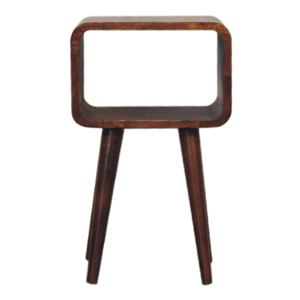 Aluna Mini Chestnut Curved Open Nightstand