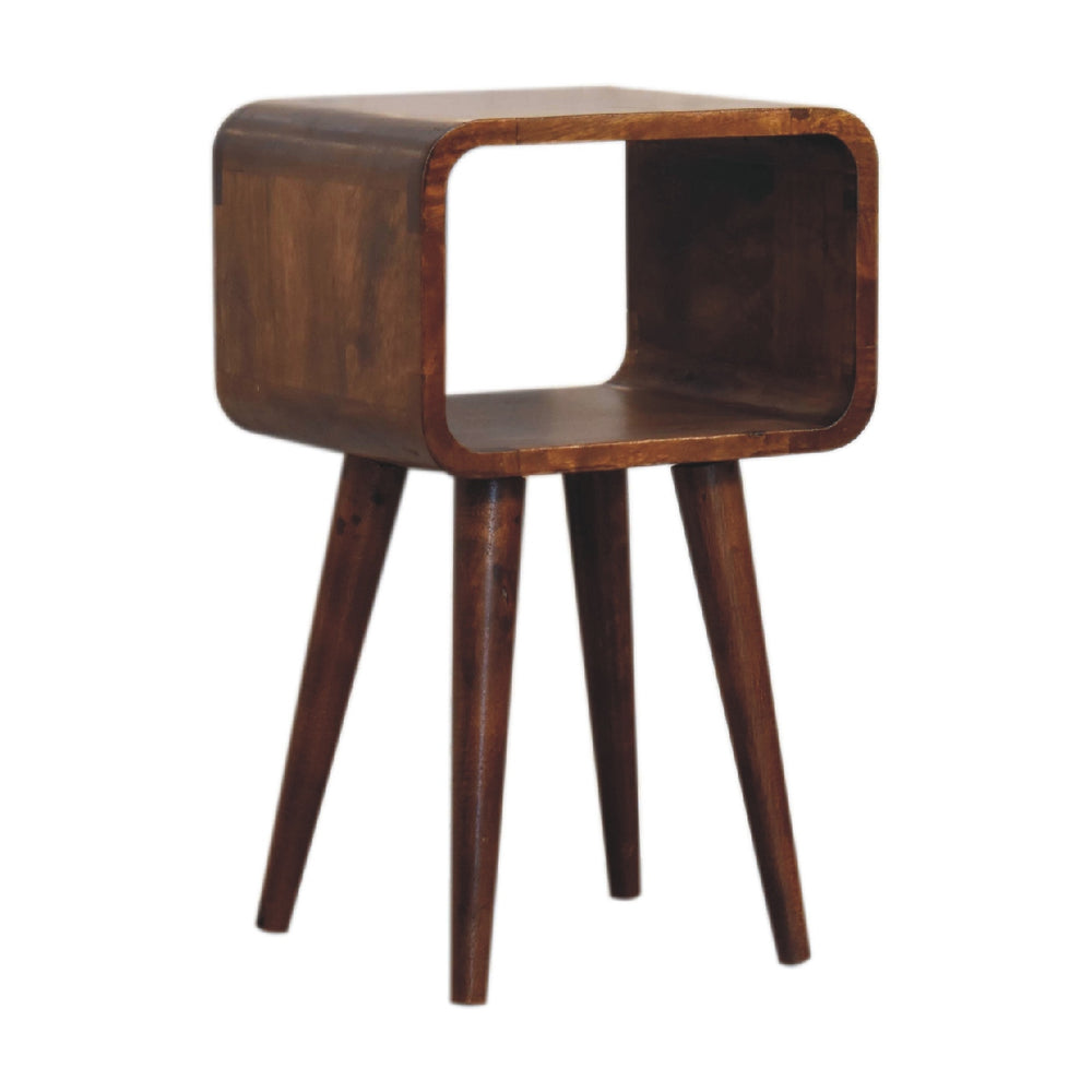 Aluna Mini Chestnut Curved Open Nightstand