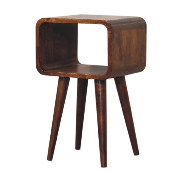 Aluna Mini Chestnut Curved Open Nightstand