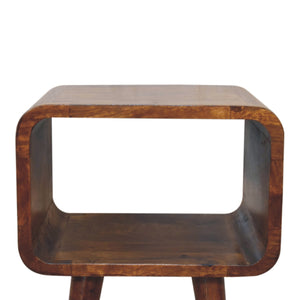 Aluna Mini Chestnut Curved Open Nightstand