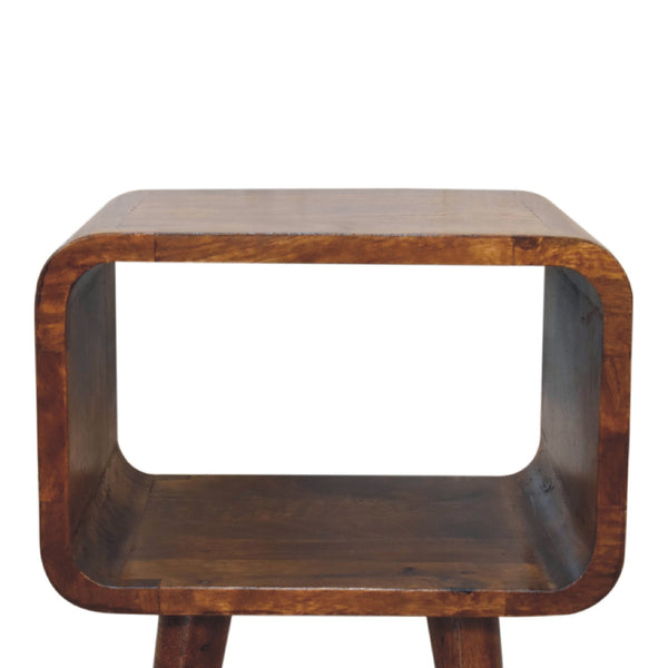Aluna Mini Chestnut Curved Open Nightstand