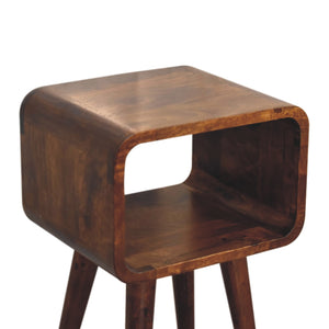 Aluna Mini Chestnut Curved Open Nightstand