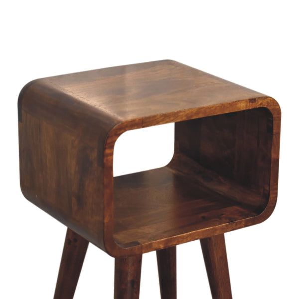 Aluna Mini Chestnut Curved Open Nightstand