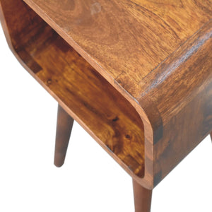 Aluna Mini Chestnut Curved Open Nightstand