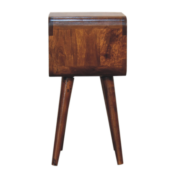 Aluna Mini Chestnut Curved Open Nightstand
