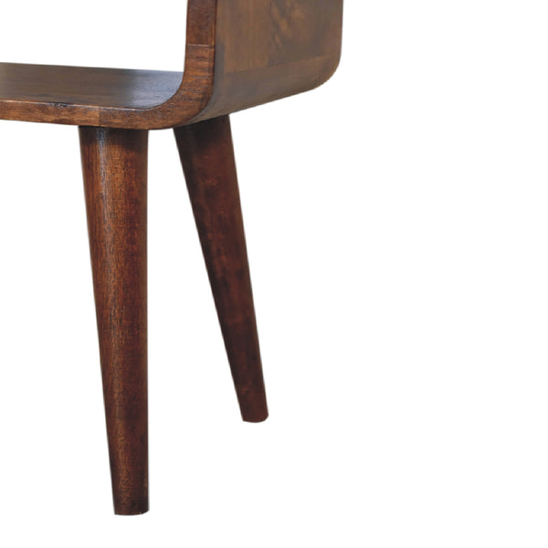 Aluna Mini Chestnut Curved Open Nightstand