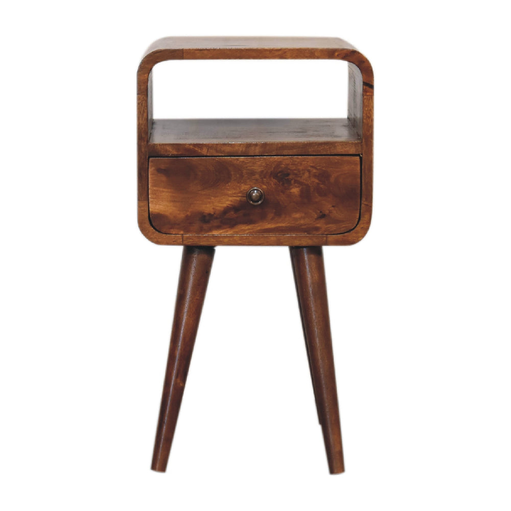 Aluna Mini Chestnut Curve Open Nightstand