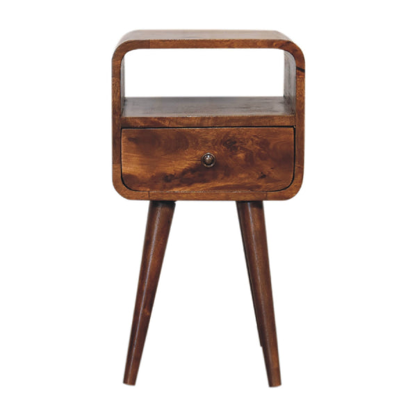 Aluna Mini Chestnut Curve Open Nightstand